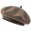 Béret taille unique en textile feutré marron style classique