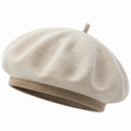 Béret taille unique textile effet suédine beige style classique