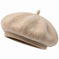 Béret en maille beige taille unique style classique