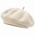 Béret en maille crème taille unique style décontracté