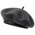 Béret taille unique en feutre gris anthracite style classique