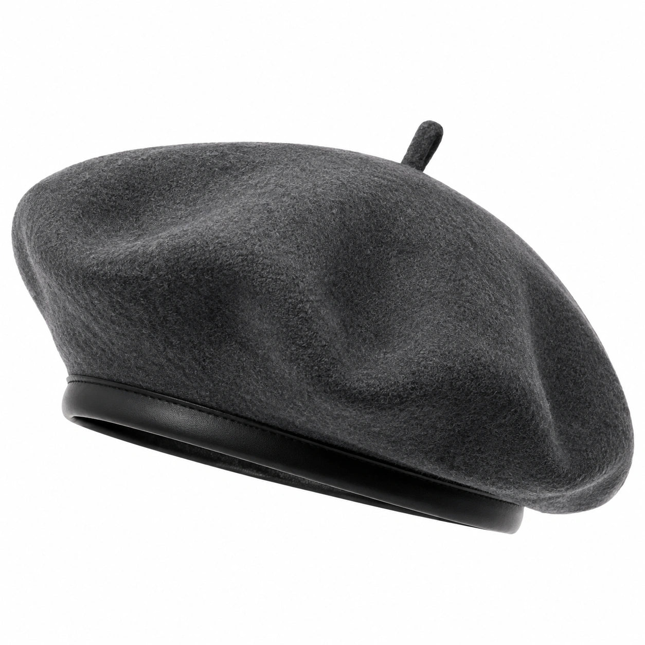 Béret taille unique en feutre gris anthracite style classique