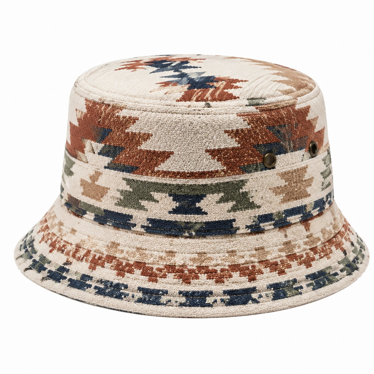 Chapeau bob taille unique en textile multicolore à motif géométrique style décontracté