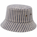 Chapeau bob taille unique textile rayé bleu et beige style décontracté