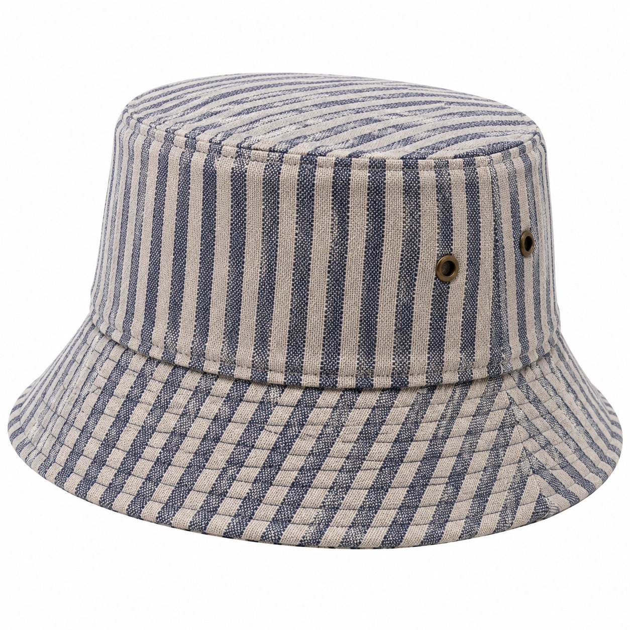 Chapeau bob taille unique textile rayé bleu et beige style décontracté