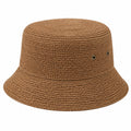 Chapeau bob taille unique en fibres tressées marron avec œillets