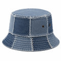 Chapeau bob taille unique en denim bleu à panneaux style décontracté
