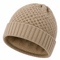 Bonnet taille unique beige en maille doublée style hivernal