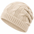 Bonnet taille unique en maille crème à revers style décontracté