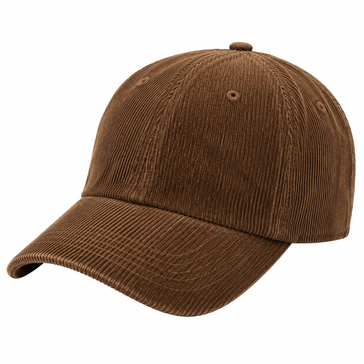 Casquette taille unique en velours côtelé marron style décontracté