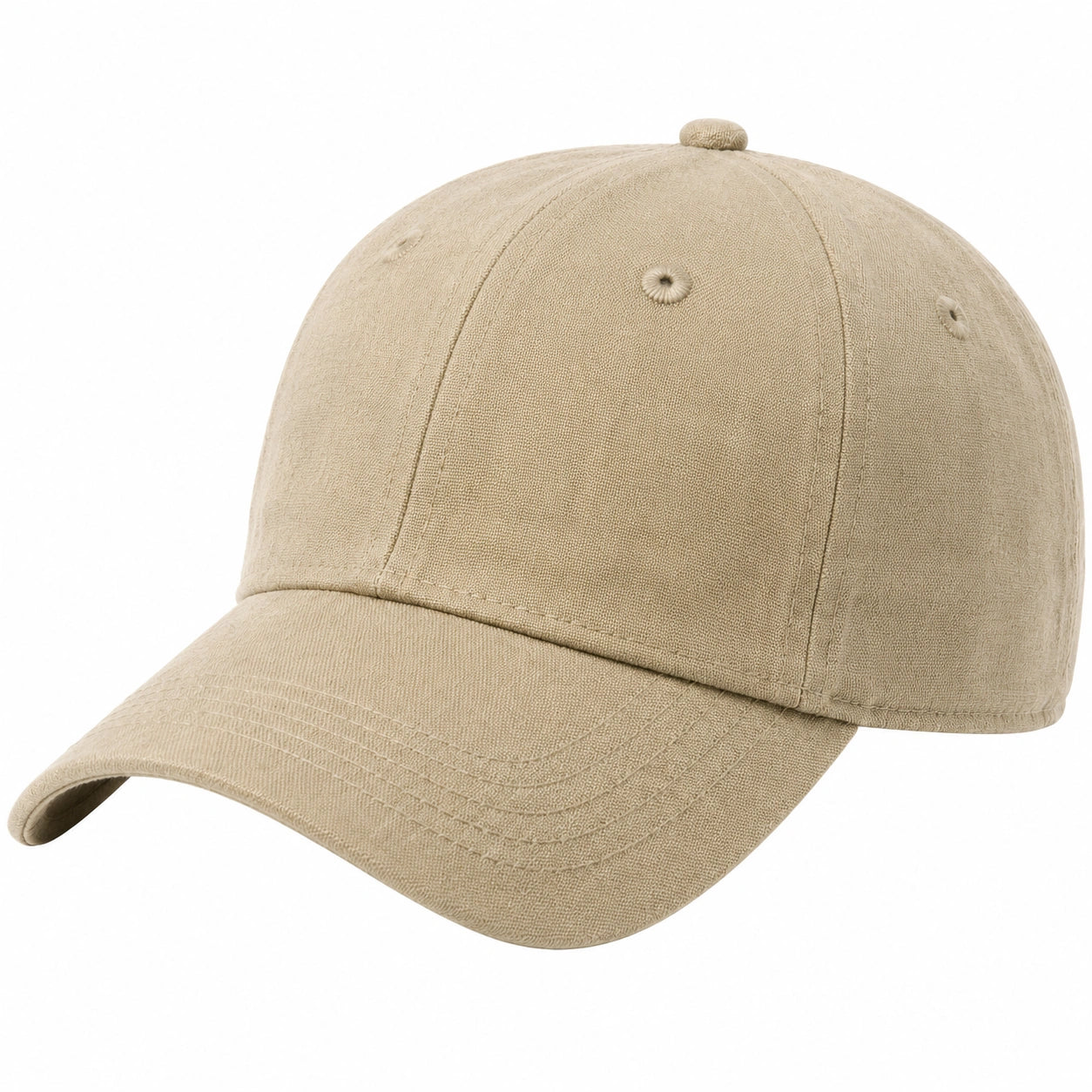 Casquette de baseball taille unique textile beige à visière courbée style décontracté