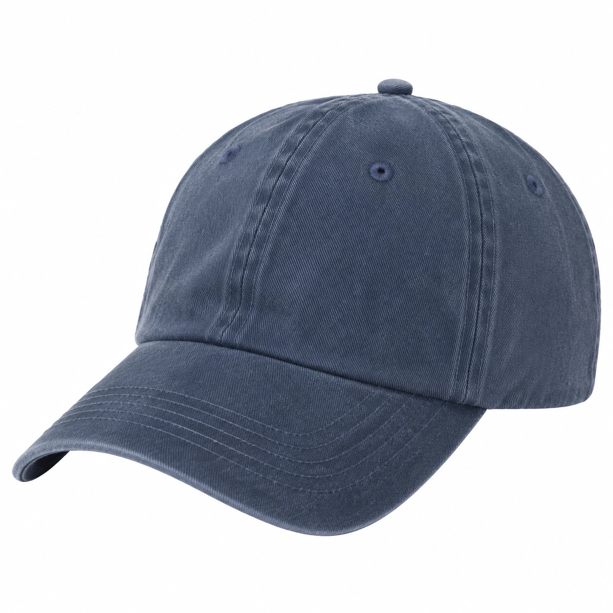 Casquette unisexe taille unique en tissu sergé bleu marine style baseball