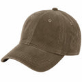 Casquette de baseball taille unique en tissu côtelé kaki style décontracté