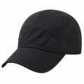 Casquette de sport taille unique noire en tissu perforé respirant