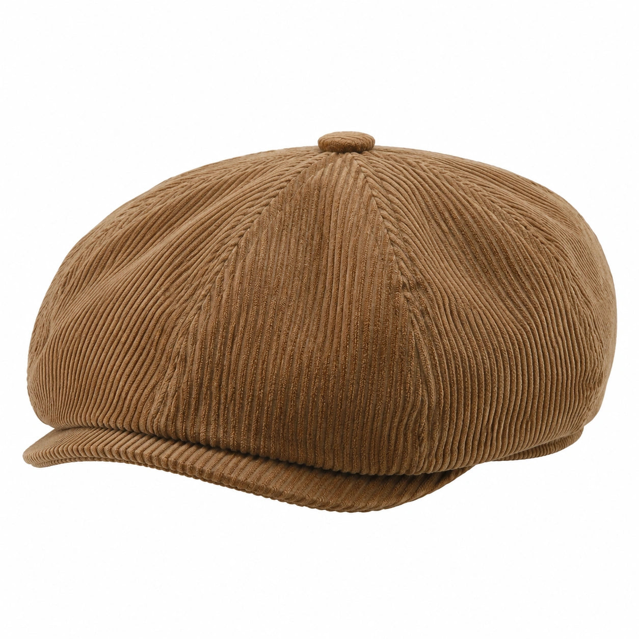 Casquette gavroche taille unique en tissu côtelé marron style rétro