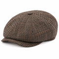Casquette gavroche taille unique en tissu marron à motif texturé style classique