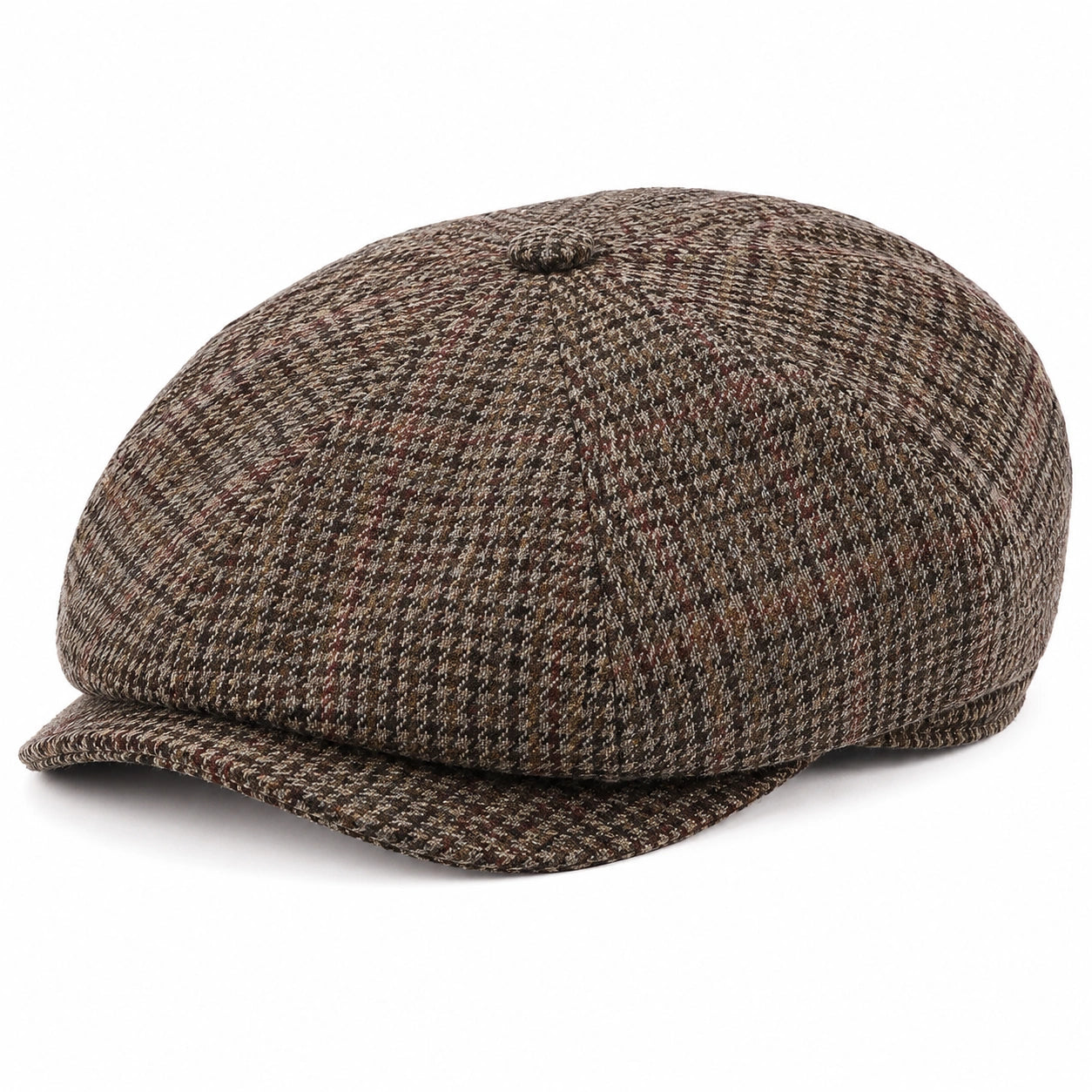 Casquette gavroche taille unique en tissu marron à motif texturé style classique