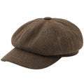 Casquette gavroche taille unique en tissu marron à chevrons style classique