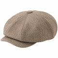 Casquette gavroche taille unique textile beige à chevrons style rétro