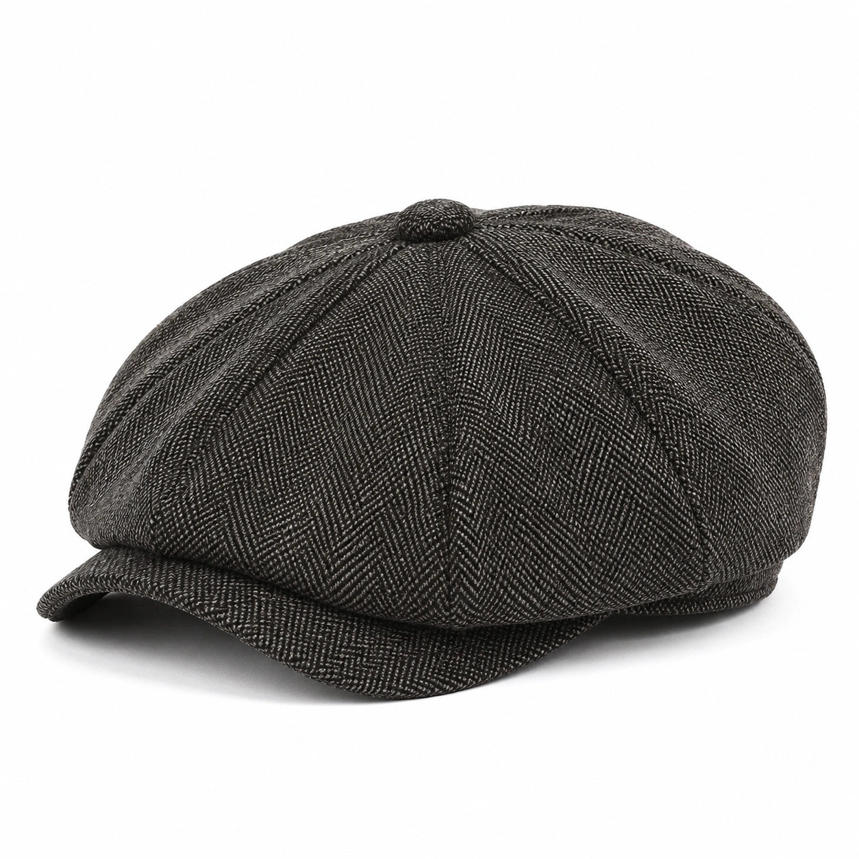 Casquette gavroche taille unique textile noir à chevrons style classique