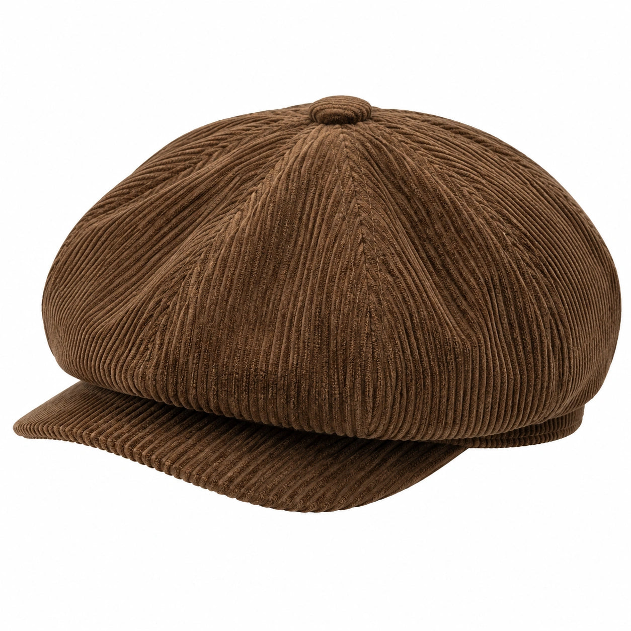 Casquette gavroche taille unique en velours côtelé marron style rétro