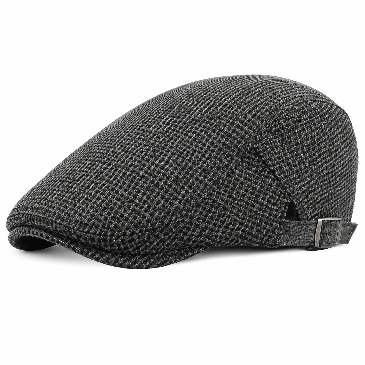Casquette plate taille unique en textile noir et gris ajustable style urbain