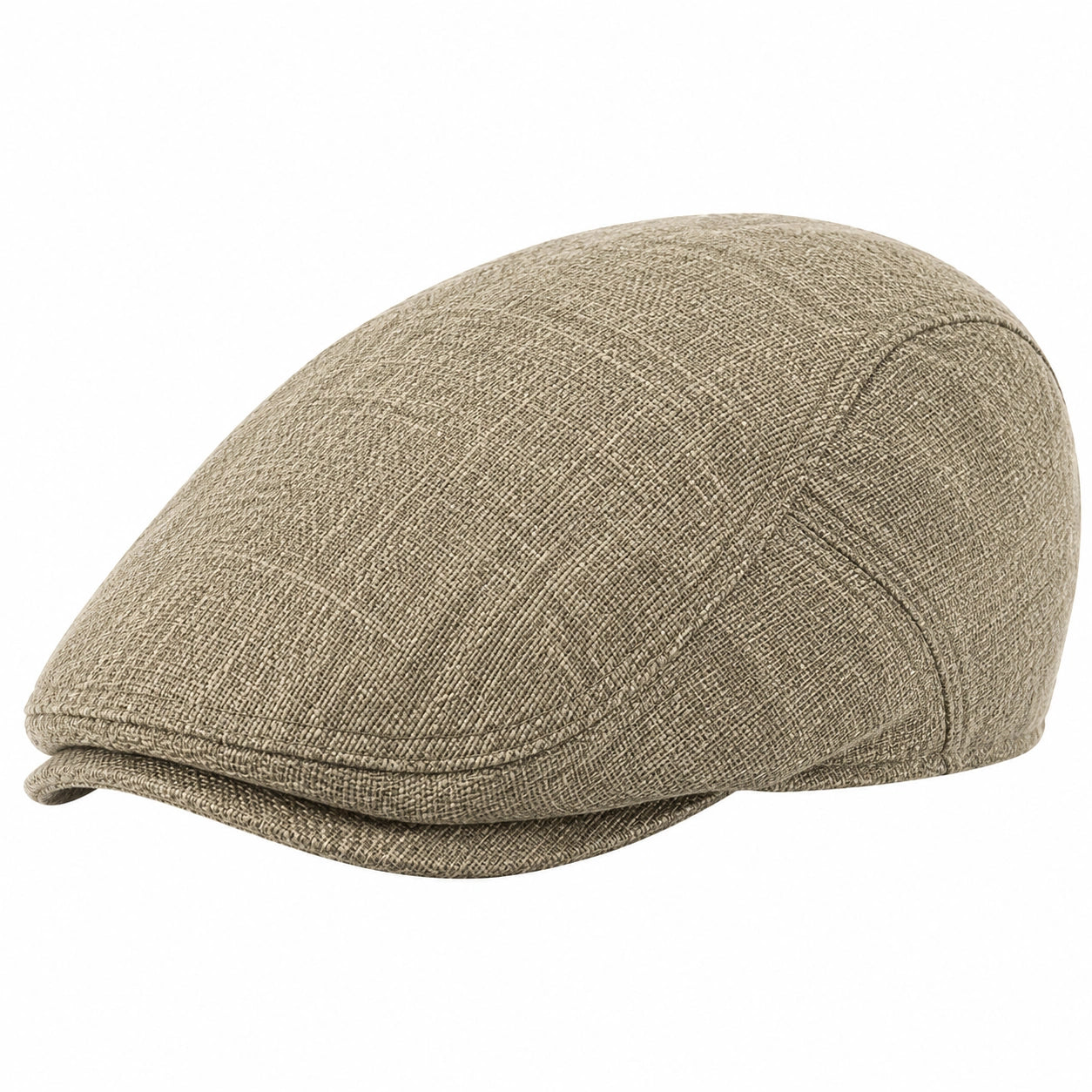 Casquette plate taille unique en tissu tissé taupe - style classique pour adulte