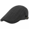 Casquette plate taille unique en tissu noir réglable style classique