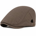 Casquette plate taille unique en tissu marron ajustable style classique