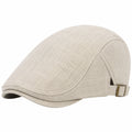 Casquette plate taille unique en tissu beige style classique ajustable