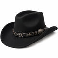 Chapeau western taille unique noir aspect feutré style cowboy