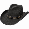 Chapeau cowboy taille unique en fibres tressées noir style western