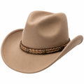 Chapeau cowboy taille unique en textile aspect daim beige style western