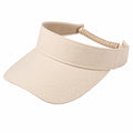 Visière taille unique en tissu beige réglable pour protection solaire