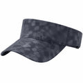 Visière de sport taille unique en tissu gris anthracite à motif réglable