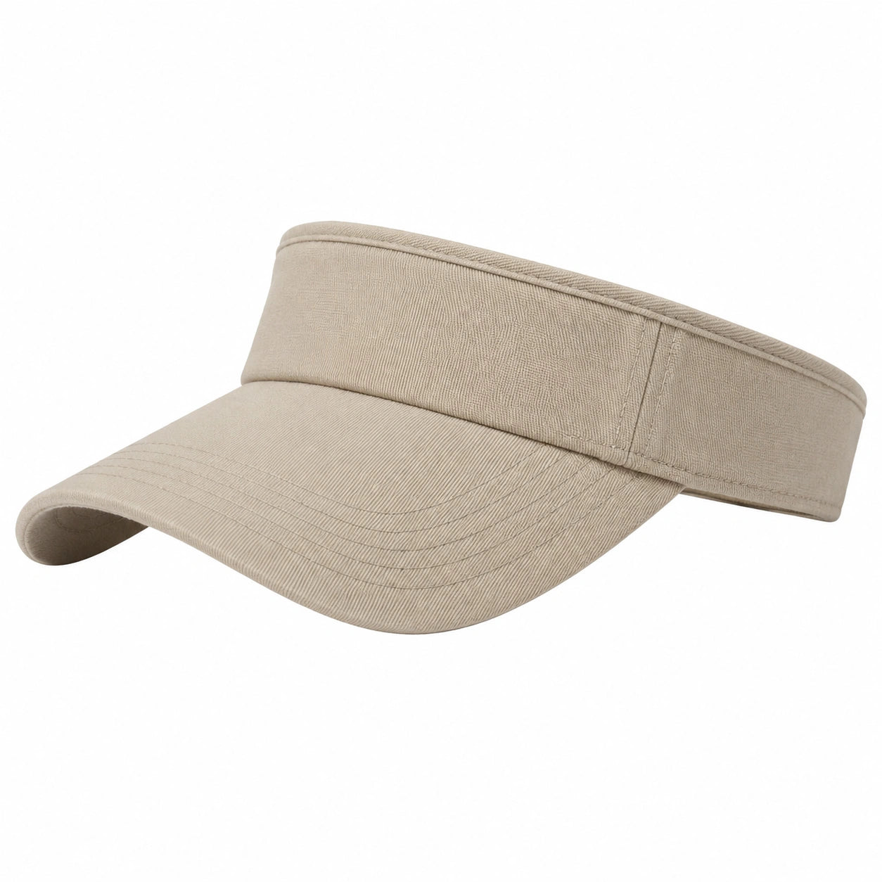 Visière taille unique en tissu beige - protection solaire ajustable
