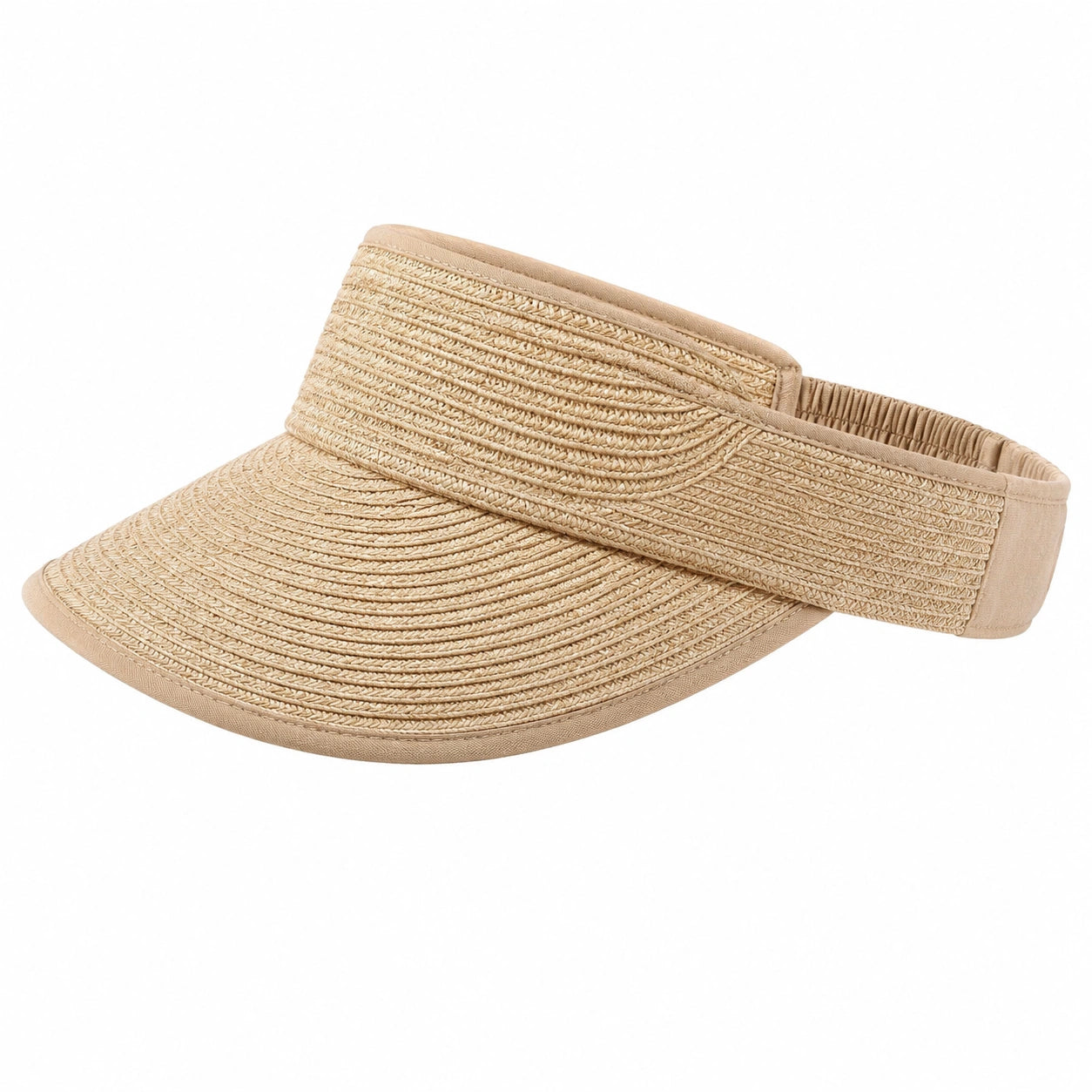 Visière de soleil tressée beige taille unique réglable style estival