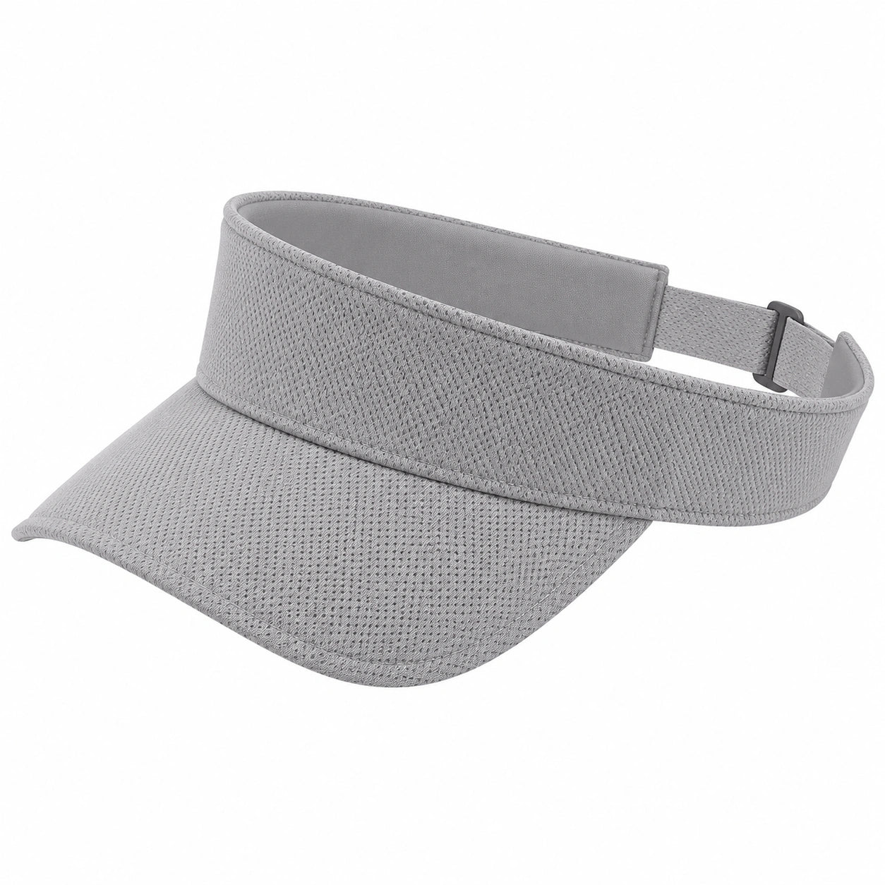 Visière taille unique en tissu synthétique gris réglable pour sport et loisirs